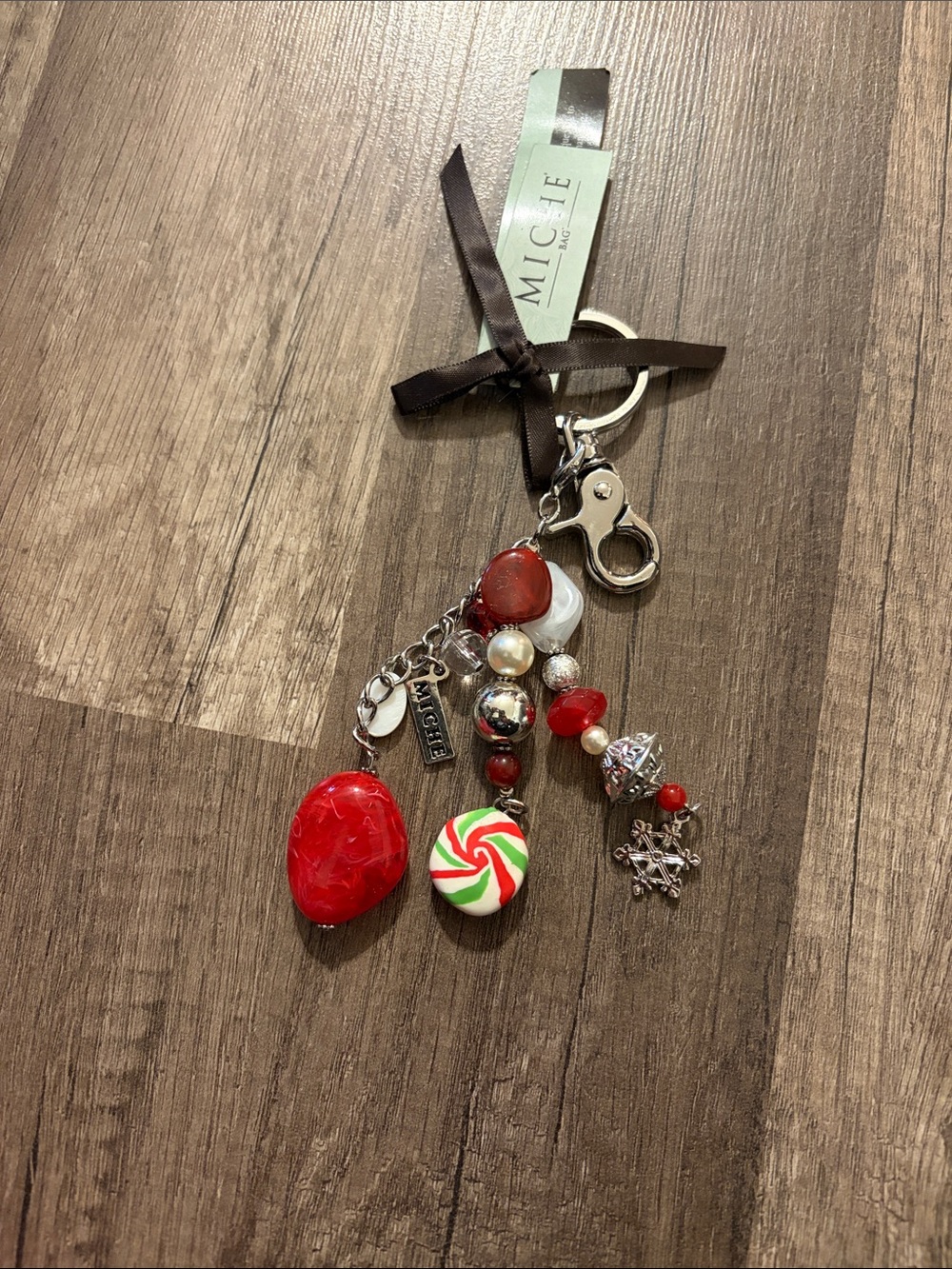 Miche Red and White Candy Charm Key & Card Holder